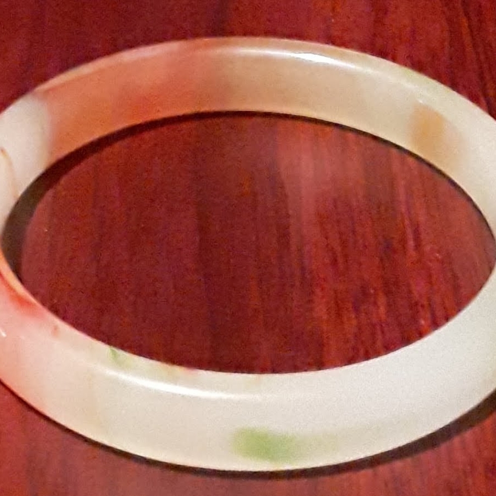 GENUINE MULTI COLOR JADE BANGLE BRACELET 63MM FINE
